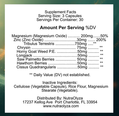NutraOlyza Boost – Natural Testosterone & Performance Support (90 Capsules)